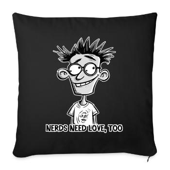Les nerds aussi ont besoin d’amour - Housse de coussin décorative 45 x 45 cm - noir - Devant