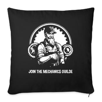 Join the Mechanics Guild - Sofa pillowcase 17,3'' x 17,3'' (45 x 45 cm) - black - Front