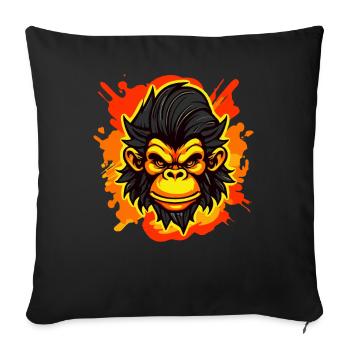Un singe fort - Housse de coussin décorative 45 x 45 cm - noir - Devant