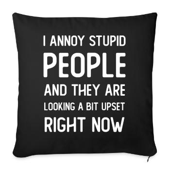 I annoy stupid People and they are looking a bit - Sofa pillowcase 17,3'' x 17,3'' (45 x 45 cm) - black - Front