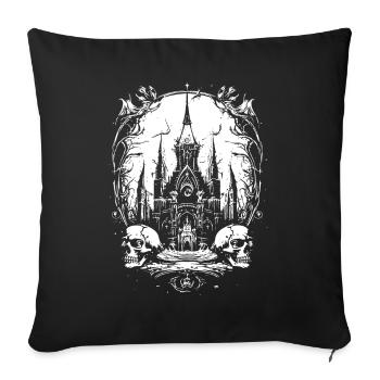 Hell Horror: House of Skulls - Sofa pillowcase 17,3'' x 17,3'' (45 x 45 cm) - black - Front