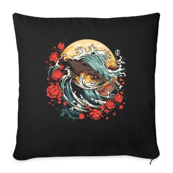 Like a fish in the sea - Sofa pillowcase 17,3'' x 17,3'' (45 x 45 cm) - black - Front