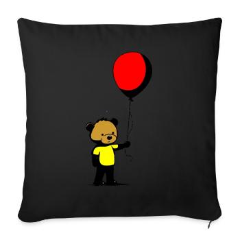 A bear with balloon - Sofa pillowcase 17,3'' x 17,3'' (45 x 45 cm) - black - Front