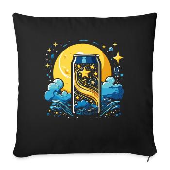 The coolest tin with stars and clouds - Sofa pillowcase 17,3'' x 17,3'' (45 x 45 cm) - black - Front