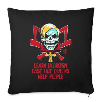 Learn exorcism and banish demons - Sofa pillowcase 17,3'' x 17,3'' (45 x 45 cm) - black - Front