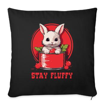 Reste moelleux, lapin mignon - Housse de coussin décorative 45 x 45 cm - noir - Devant