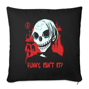 zombie médiéval effrayant drôle - Housse de coussin décorative 45 x 45 cm - noir - Devant