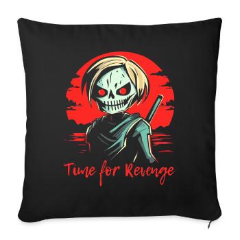 Anime Manga Cartoon: Samurai - Time for Revenge - Sofa pillowcase 17,3'' x 17,3'' (45 x 45 cm) - black - Front