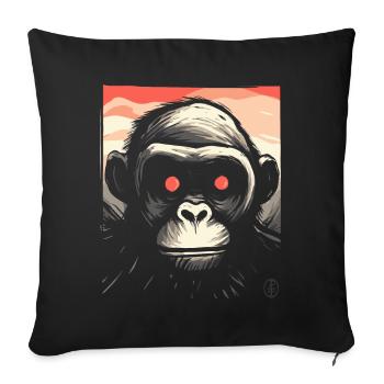 A Portrait of a Horror Ghosts Zombie Monkey - Sofa pillowcase 17,3'' x 17,3'' (45 x 45 cm) - black - Front