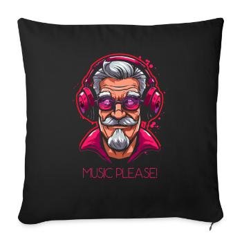 Boomer Opal, Music Please - Sofa pillowcase 17,3'' x 17,3'' (45 x 45 cm) - black - Front