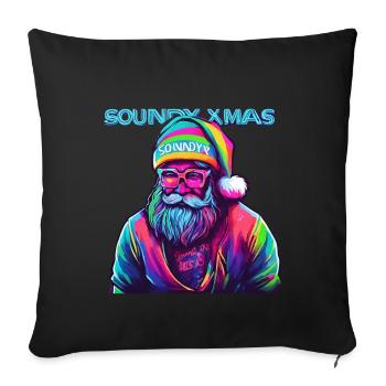 SOUNDY XMAS Weihnachten Rave Club Dance - Sofakissenbezug 45 x 45 cm - Schwarz - Vorne