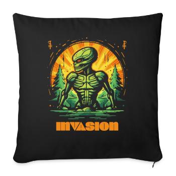Invasion extraterrestre de la nature - Housse de coussin décorative 45 x 45 cm - noir - Devant