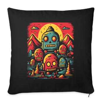 Cartoon Robotic Robot Nature - Sofa pillowcase 17,3'' x 17,3'' (45 x 45 cm) - black - Front