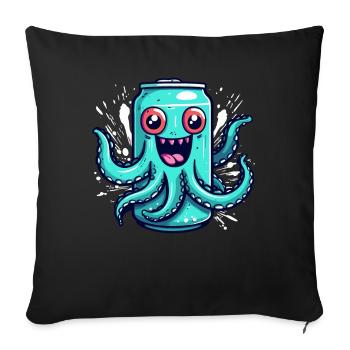 Funny Tangy Octopus Soda Can - Sofa pillowcase 17,3'' x 17,3'' (45 x 45 cm) - black - Front