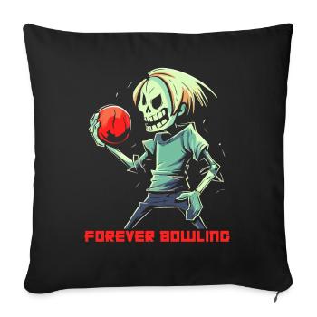 Funny Zombie Bowler, Bowling Forever - Sofa pillowcase 17,3'' x 17,3'' (45 x 45 cm) - black - Front