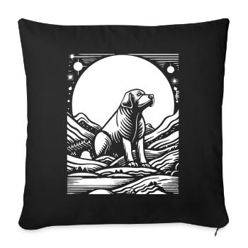 Chien de ciel étoilé - Housse de coussin décorative 45 x 45 cm - noir - Devant