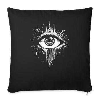 Couleur blanche : larmes dégoulinant d’œil - Housse de coussin décorative 45 x 45 cm - noir - Devant
