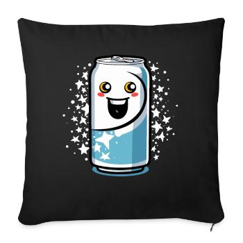 Cheerful Lemonade Can - Sofa pillowcase 17,3'' x 17,3'' (45 x 45 cm) - black - Front