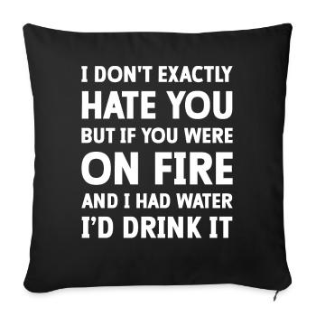 I don't exactly hate you but if you were on fire - Sofa pillowcase 17,3'' x 17,3'' (45 x 45 cm) - black - Front