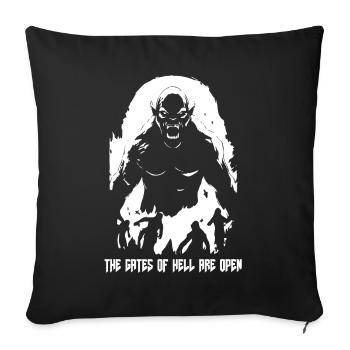 Les portes de l’enfer sont ouvertes - Housse de coussin décorative 45 x 45 cm - noir - Devant