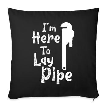 Je suis ici pour poser Pipe Plumber - Housse de coussin décorative 45 x 45 cm - noir - Devant
