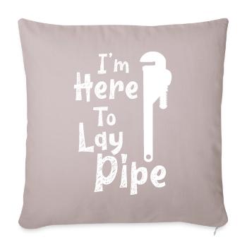 Je suis ici pour poser Pipe Plumber - Housse de coussin décorative 45 x 45 cm - taupe clair - Devant