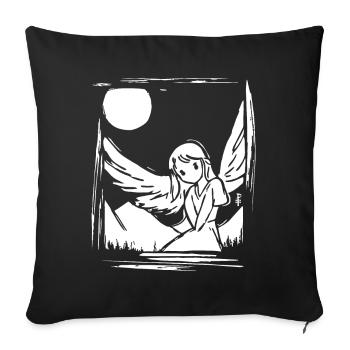 The cutest angel under the moon, angel - Sofa pillowcase 17,3'' x 17,3'' (45 x 45 cm) - black - Front