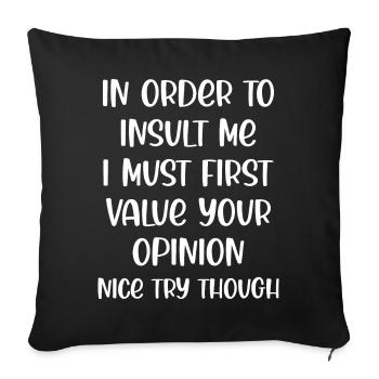 Drôle de dicton - Housse de coussin décorative 45 x 45 cm - noir - Devant