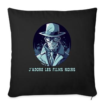 J'adore le film noir, I Love Film Noir - Sofa pillowcase 17,3'' x 17,3'' (45 x 45 cm) - black - Front