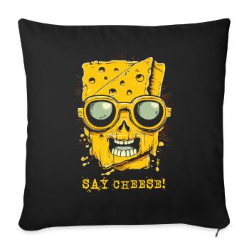 Say Cheese, Sunglasses and Cool Cheese - Sofa pillowcase 17,3'' x 17,3'' (45 x 45 cm) - black - Front
