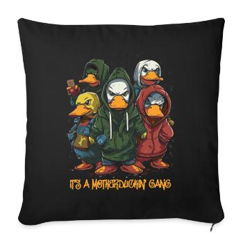 The Platypus Walk the Street Ducks - Sofa pillowcase 17,3'' x 17,3'' (45 x 45 cm) - black - Front