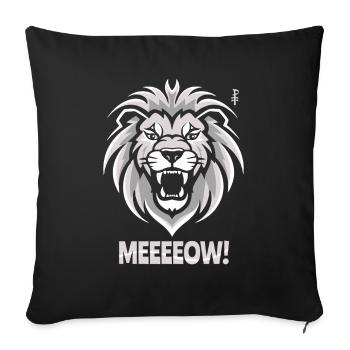 Meow emblem of a lion's head - Sofa pillowcase 17,3'' x 17,3'' (45 x 45 cm) - black - Front