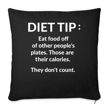 Astuce diététique : mangez de la nourriture dans l’assiette des autres - Housse de coussin décorative 45 x 45 cm - noir - Devant