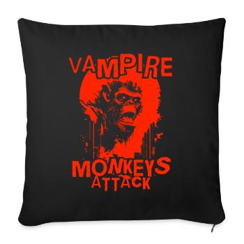 Vampir Affen Angriff - Sofakissenbezug 45 x 45 cm - Schwarz - Vorne