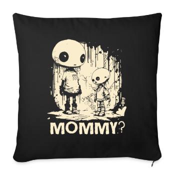 Abstract Art, Mother and Child, Mommy? - Sofa pillowcase 17,3'' x 17,3'' (45 x 45 cm) - black - Front