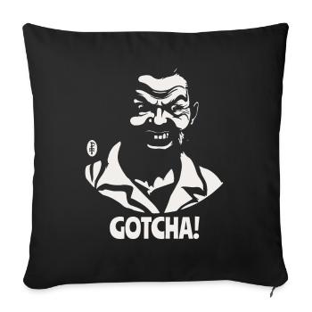 Attrapé! Homme fou et gars effrayant - Housse de coussin décorative 45 x 45 cm - noir - Devant