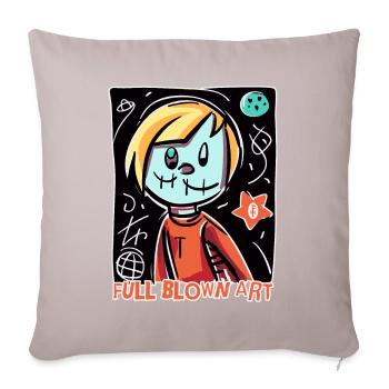 Full-fledged art in comic children's style - Sofa pillowcase 17,3'' x 17,3'' (45 x 45 cm) - light taupe - Front