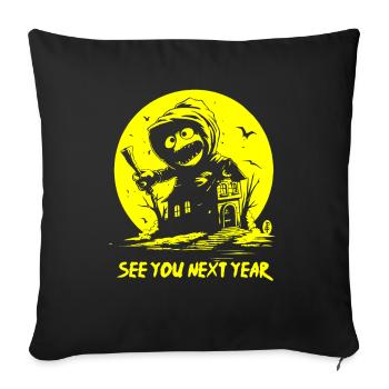 See you next year! Creepy Doll - Sofa pillowcase 17,3'' x 17,3'' (45 x 45 cm) - black - Front