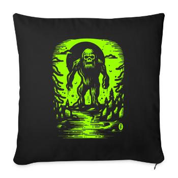 Bigfoot est vivant et n’est pas gentil en vert visqueux - Housse de coussin décorative 45 x 45 cm - noir - Devant