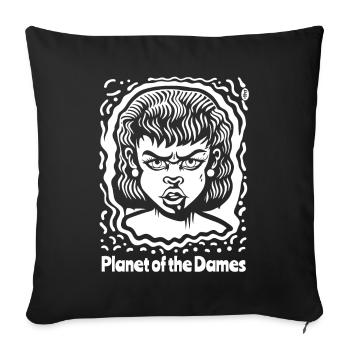 Ladies' Planet : Fureur de science-fiction - Housse de coussin décorative 45 x 45 cm - noir - Devant