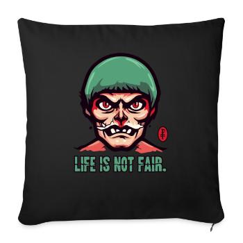 An Old Cartoon Grandpa: Life Ain't Fair - Sofa pillowcase 17,3'' x 17,3'' (45 x 45 cm) - black - Front