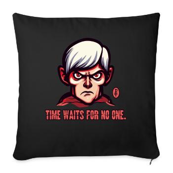 Le conseil de grand-père : le temps n’attend personne - Housse de coussin décorative 45 x 45 cm - noir - Devant
