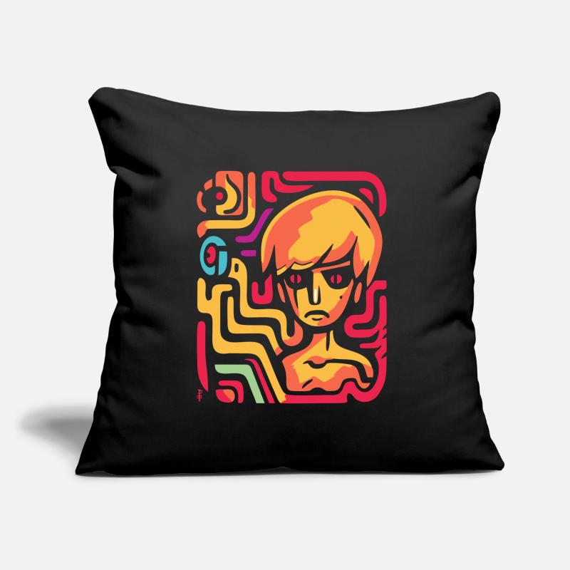 Art abstrait : Labyrinthe de l’ Housse de coussin décorative 45 x 45 cm