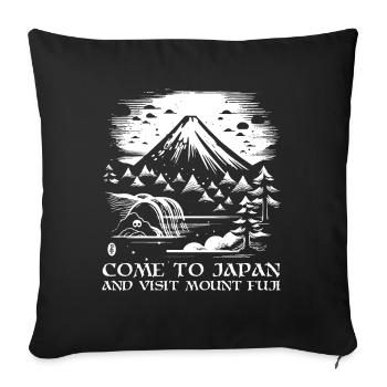 Visit Mount Fuji - Come to Japan - Sofa pillowcase 17,3'' x 17,3'' (45 x 45 cm) - black - Front