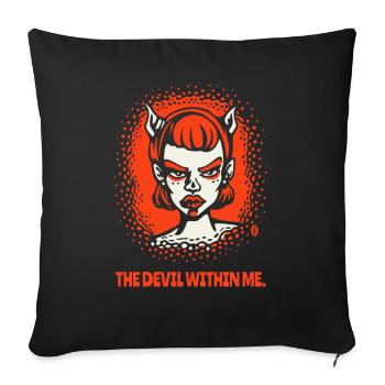 The devil in me - Sofa pillowcase 17,3'' x 17,3'' (45 x 45 cm) - black - Front