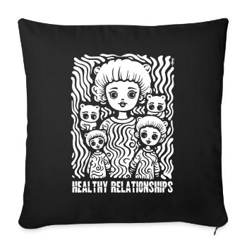 Des relations saines et une famille heureuse - Housse de coussin décorative 45 x 45 cm - noir - Devant