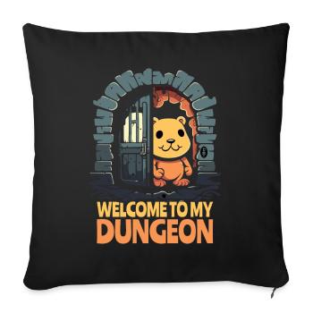 Little Hamster Bear: Welcome to the Dungeon - Sofa pillowcase 17,3'' x 17,3'' (45 x 45 cm) - black - Front