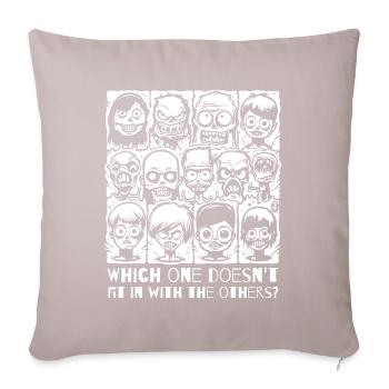 Quel monstre ne rentre pas dans cette image ? Un quiz - Housse de coussin décorative 45 x 45 cm - taupe clair - Devant