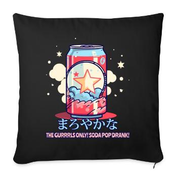 The "Girls Only" Soda Drink Can - Sofa pillowcase 17,3'' x 17,3'' (45 x 45 cm) - black - Front