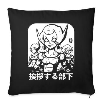 For Weebs: Greetings to Manga and Anime Lovers - Sofa pillowcase 17,3'' x 17,3'' (45 x 45 cm) - black - Front